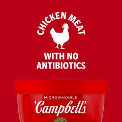 Campbell's open bowl top view ready to heat for fast meal benefit
