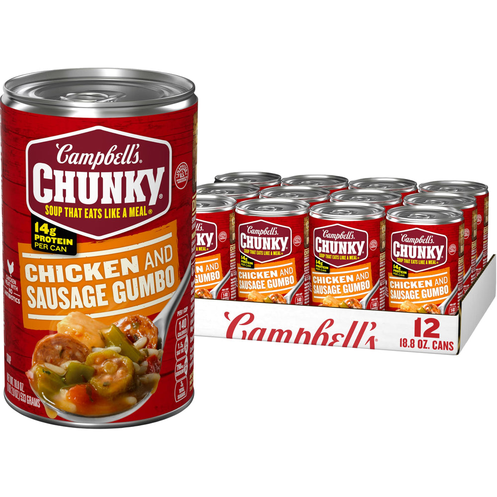 Campbell’s Chunky front can showing product and brand, convenient meal option