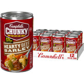 Campbell’s Chunky front can showing label and serving suggestion, satisfying meal option