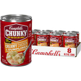 Campbell’s Chunky front of can showing full label and serving suggestion benefit