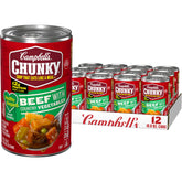 Campbell’s Chunky front packaging showing can label and size benefit