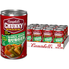 Campbell’s Chunky front packaging showing can design and serving suggestion
