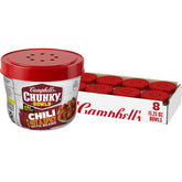 Campbell's Chunky front packaging showing bowl and flavor, convenient ready-to-heat