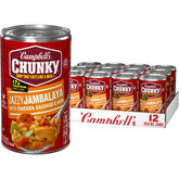 Campbell’s Chunky front can view showing label and spicy jambalaya benefit