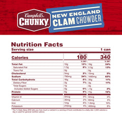 Campbell’s Chunky open can top view revealing creamy chowder ready to heat