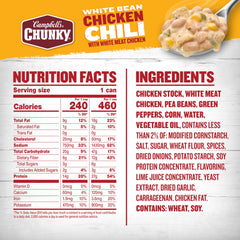 Campbell's close-up of the can label highlighting ingredients and convenience benefits