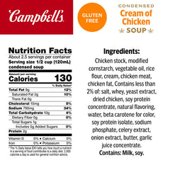 Campbell's close-up label showing gluten free claim and ingredient clarity