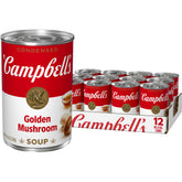 Campbell's can front label showing Golden Mushroom for quick pantry identification and convenience