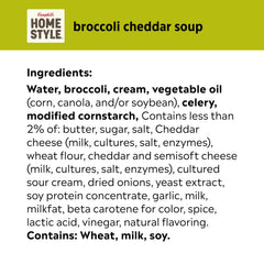 Campbell's Homestyle close-up of broccoli and cheese texture showing creamy mouthfeel