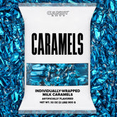 Candy Envy front packaging showing 2-pound bag and blue wrappers, appealing presentation
