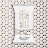Candy Envy front of bag showing 2 lb packaging and clean white gumballs for easy refills