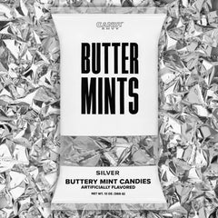 Candy Envy front packaging showing 13 oz bag and silver wrappers, clear presentation benefit