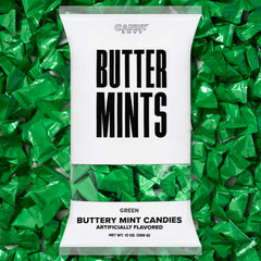 Candy Envy front packaging showing bag and green wrappers for easy event use