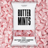 Candy Envy bag front showing pink wrapped buttermints and quantity benefit