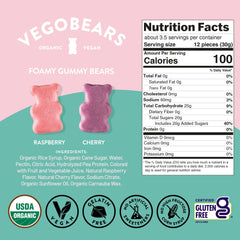 Candy People VegoBears close-up of foamy texture highlighting softer chew benefit