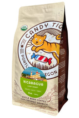 CANDY TIGER front packaging showing 12 oz bag and organic badge for freshness