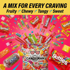 CANDYMAN assorted candies spread on table for party-ready visual appeal