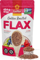 CanMar front pouch showing flaxseed packaging and easy use