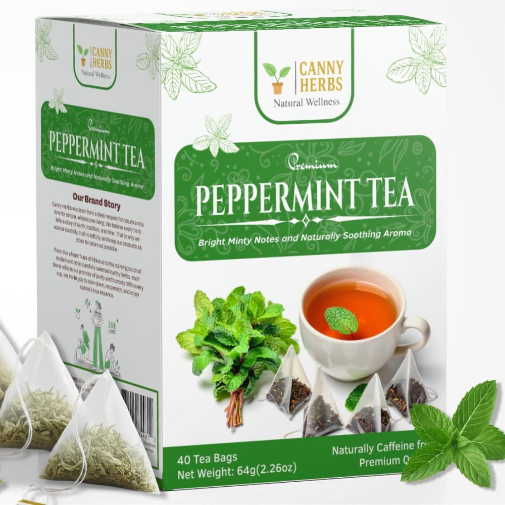 Canny Herbs front box showing 40 tea bags and product branding for easy selection
