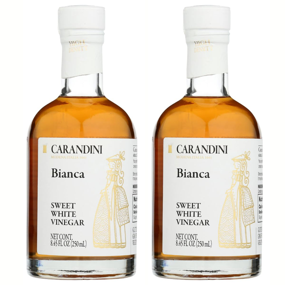 Carandini Bianca front packaging showing elegant bottle and Italian origin benefit