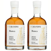 Carandini Bianca front packaging showing elegant bottle and Italian origin benefit