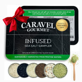 Caravel Gourmet front tin packaging highlighting the six-salt collection and gift presentation