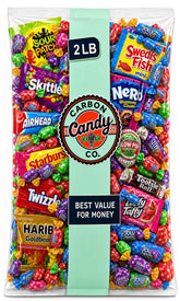 CARBON CANDY CO. front packaging view showing colorful wrapped candy and brand