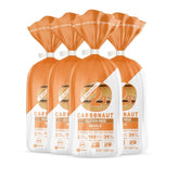 CARBONAUT front packaging showing plain keto gluten free bagels, easy storage benefit