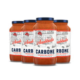 Carbone front packaging showing 24oz jar and 4-pack convenience and quality