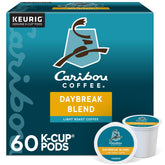Caribou Coffee Daybreak front packaging displaying brand and light roast benefit
