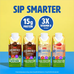 Carnation Breakfast Essentials close-up nutrition label listing vitamins and minerals