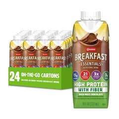 Carnation Breakfast Essentials front packaging showing bottle and brand benefits