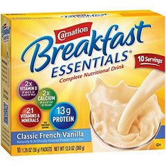 Carnation Breakfast Essentials powder close-up highlighting smooth texture and mixability