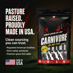 Carnivore Electrolytes stick held in hand to show one-ounce scale and convenience