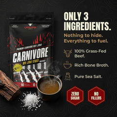 Carnivore Electrolytes unwrapped beef sticks displaying portioned one-ounce pieces