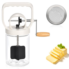 CAROD glass churn front view showing jar and lid, helps visualize size and function