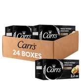 Carr's front packaging showing 2.2oz box, clear branding and storage benefit