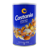 Castania front packaging showing Lebanese Mixed Nuts Extra Mix benefit: flavorful portable snack