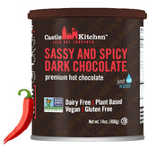 Castle Kitchen front tin showing label and resealable lid for freshness