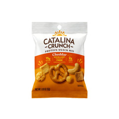 Catalina Crunch resealable pouch inside backpack showing portability and freshness benefit