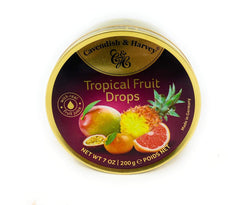 Cavendish & Harvey close-up of individual tropical fruit drops highlighting vibrant flavor