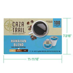 Caza Trail pack beside single cup to show size and portioned contents