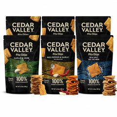 Cedar Valley front packaging showing variety pack and crisp chips benefit convenience