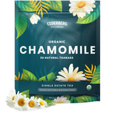 Cederberg Tea Company front packaging displaying organic chamomile and eco-friendly benefits