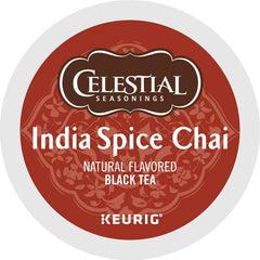 Celestial Seasonings brewed cup of chai steaming, showing rich aroma and warming comfort