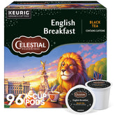 Celestial Seasonings front box showing 96-count and recyclable pods benefit convenience