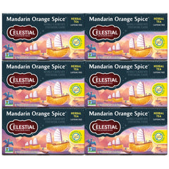Celestial Seasonings front packaging showing Mandarin Orange Spice and benefits