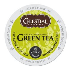Celestial Seasonings box front showing 24-count K-Cup pods and product name benefits