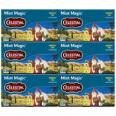 Celestial Seasonings front packaging showing six-box mint tea pack and benefits