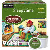 Celestial Seasonings front packaging showing 96-count and calming branding benefit
